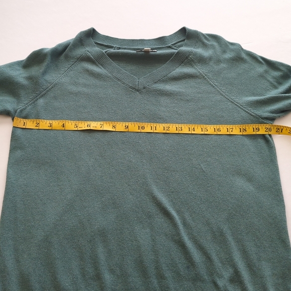 Lucky Brand Teal Green V Neck Long Sleeve Pullover Sweater Size S - Picture 5 of 9